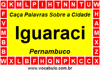 Caça Palavras Sobre a Cidade Pernambucana Iguaraci