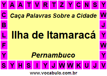 Caça Palavras Sobre a Cidade Pernambucana Ilha de Itamaracá