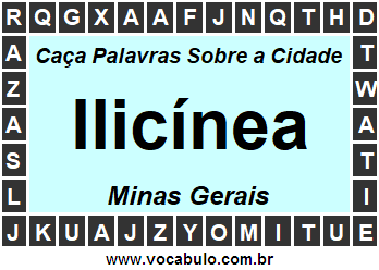 Caça Palavras Sobre a Cidade Ilicínea do Estado Minas Gerais