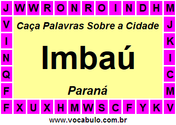 Caça Palavras Sobre a Cidade Imbaú do Estado Paraná