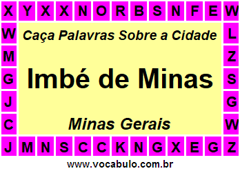 Caça Palavras Sobre a Cidade Mineira Imbé de Minas