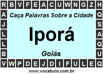 Caça Palavras Sobre a Cidade Iporá do Estado Goiás