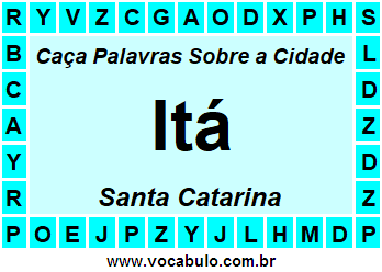 Caça Palavras Sobre a Cidade Catarinense Itá