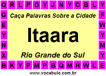 Caça Palavras Sobre a Cidade Gaúcha Itaara