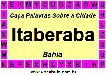 Caça Palavras Sobre a Cidade Itaberaba do Estado Bahia
