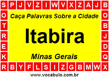 Caça Palavras Sobre a Cidade Mineira Itabira