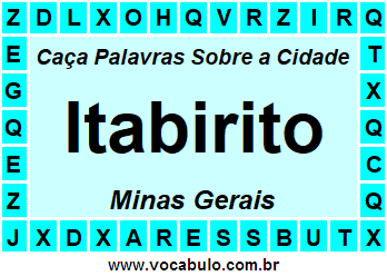 Caça Palavras Sobre a Cidade Itabirito do Estado Minas Gerais