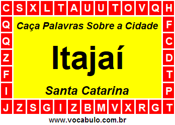 Caça Palavras Sobre a Cidade Itajaí do Estado Santa Catarina