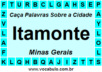 Caça Palavras Sobre a Cidade Itamonte do Estado Minas Gerais