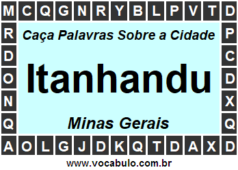 Caça Palavras Sobre a Cidade Mineira Itanhandu