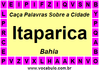 Caça Palavras Sobre a Cidade Itaparica do Estado Bahia