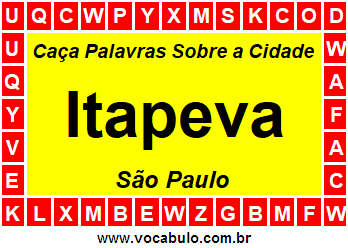 Caça Palavras Sobre a Cidade Paulista Itapeva