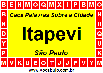Caça Palavras Sobre a Cidade Paulista Itapevi