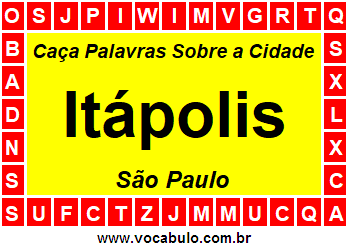 Caça Palavras Sobre a Cidade Paulista Itápolis