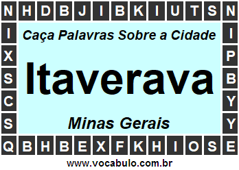 Caça Palavras Sobre a Cidade Mineira Itaverava