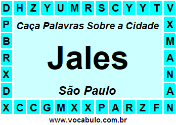 Caça Palavras Sobre a Cidade Jales do Estado São Paulo