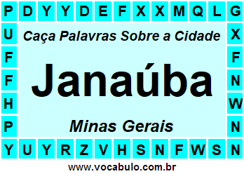 Caça Palavras Sobre a Cidade Mineira Janaúba