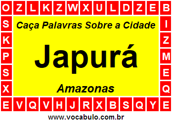 Caça Palavras Sobre a Cidade Japurá do Estado Amazonas