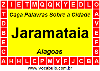 Caça Palavras Sobre a Cidade Alagoana Jaramataia