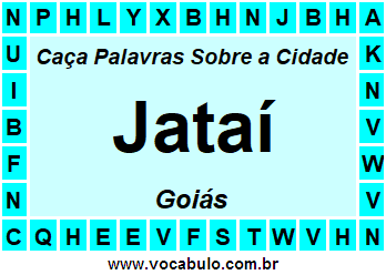 Caça Palavras Sobre a Cidade Jataí do Estado Goiás