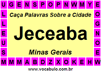 Caça Palavras Sobre a Cidade Mineira Jeceaba