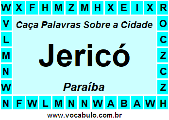 Caça Palavras Sobre a Cidade Jericó do Estado Paraíba
