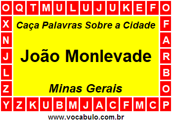 Caça Palavras Sobre a Cidade João Monlevade do Estado Minas Gerais