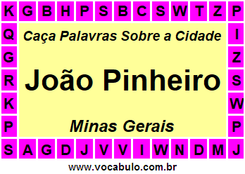 Caça Palavras Sobre a Cidade Mineira João Pinheiro