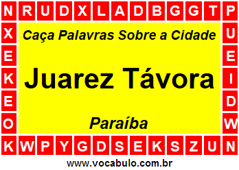 Caça Palavras Sobre a Cidade Juarez Távora do Estado Paraíba