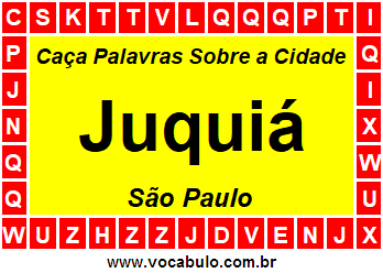 Caça Palavras Sobre a Cidade Juquiá do Estado São Paulo