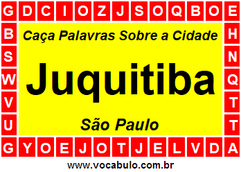 Caça Palavras Sobre a Cidade Juquitiba do Estado São Paulo