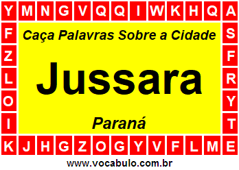 Caça Palavras Sobre a Cidade Jussara do Estado Paraná