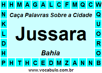 Caça Palavras Sobre a Cidade Jussara do Estado Bahia