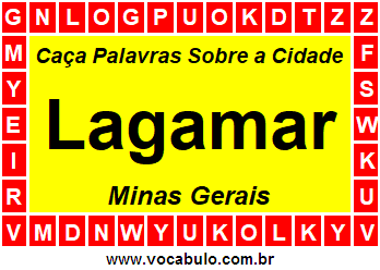 Caça Palavras Sobre a Cidade Lagamar do Estado Minas Gerais