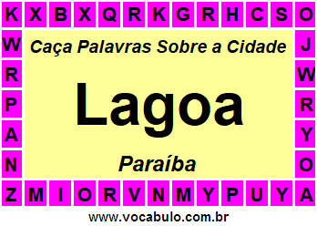 Caça Palavras Sobre a Cidade Paraibana Lagoa