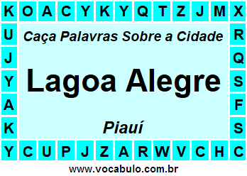 Caça Palavras Sobre a Cidade Piauiense Lagoa Alegre