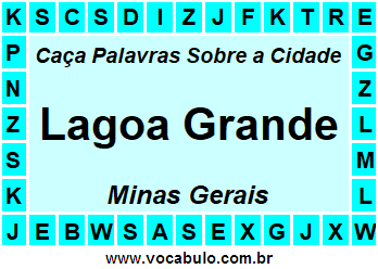 Caça Palavras Sobre a Cidade Lagoa Grande do Estado Minas Gerais