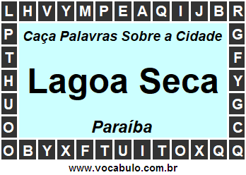 Caça Palavras Sobre a Cidade Paraibana Lagoa Seca