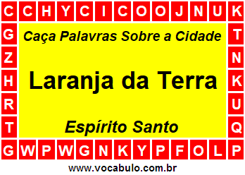 Caça Palavras Sobre a Cidade Laranja da Terra do Estado Espírito Santo