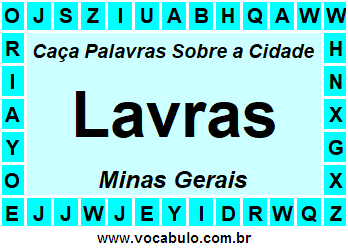 Caça Palavras Sobre a Cidade Lavras do Estado Minas Gerais