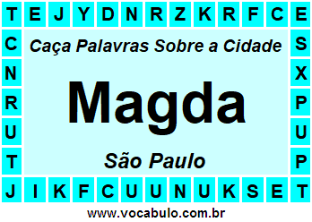Caça Palavras Sobre a Cidade Magda do Estado São Paulo