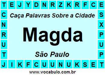 Caça Palavras Sobre a Cidade Paulista Magda