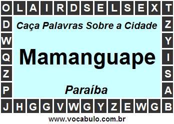 Caça Palavras Sobre a Cidade Mamanguape do Estado Paraíba