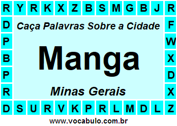 Caça Palavras Sobre a Cidade Manga do Estado Minas Gerais