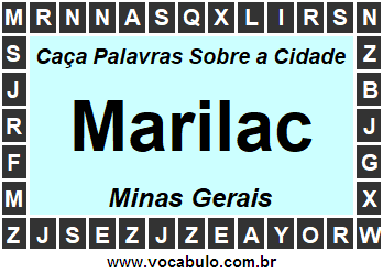Caça Palavras Sobre a Cidade Marilac do Estado Minas Gerais