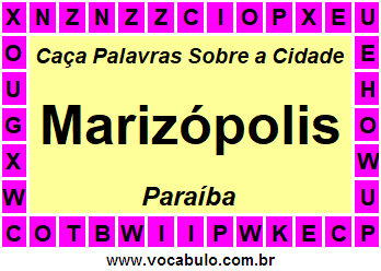 Caça Palavras Sobre a Cidade Paraibana Marizópolis