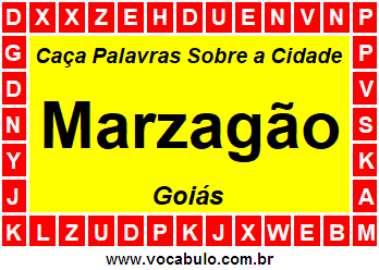Caça Palavras Sobre a Cidade Marzagão do Estado Goiás