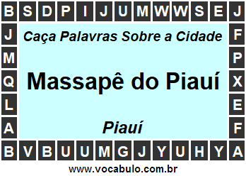 Caça Palavras Sobre a Cidade Massapê do Piauí do Estado Piauí
