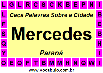 Caça Palavras Sobre a Cidade Mercedes do Estado Paraná