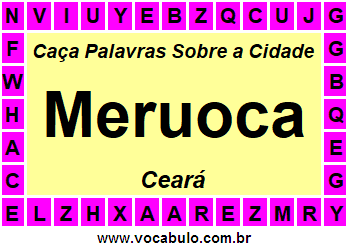 Caça Palavras Sobre a Cidade Meruoca do Estado Ceará